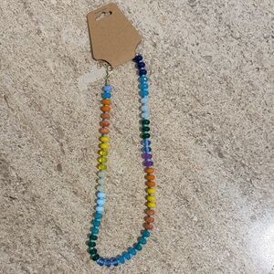 Multicolor Beaded Necklace - Rainbow Glass Beads